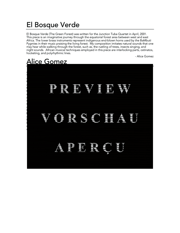 Product gallery: Page 4 of 11 El Bosque Verde, , (Tuba Quartett EETT)