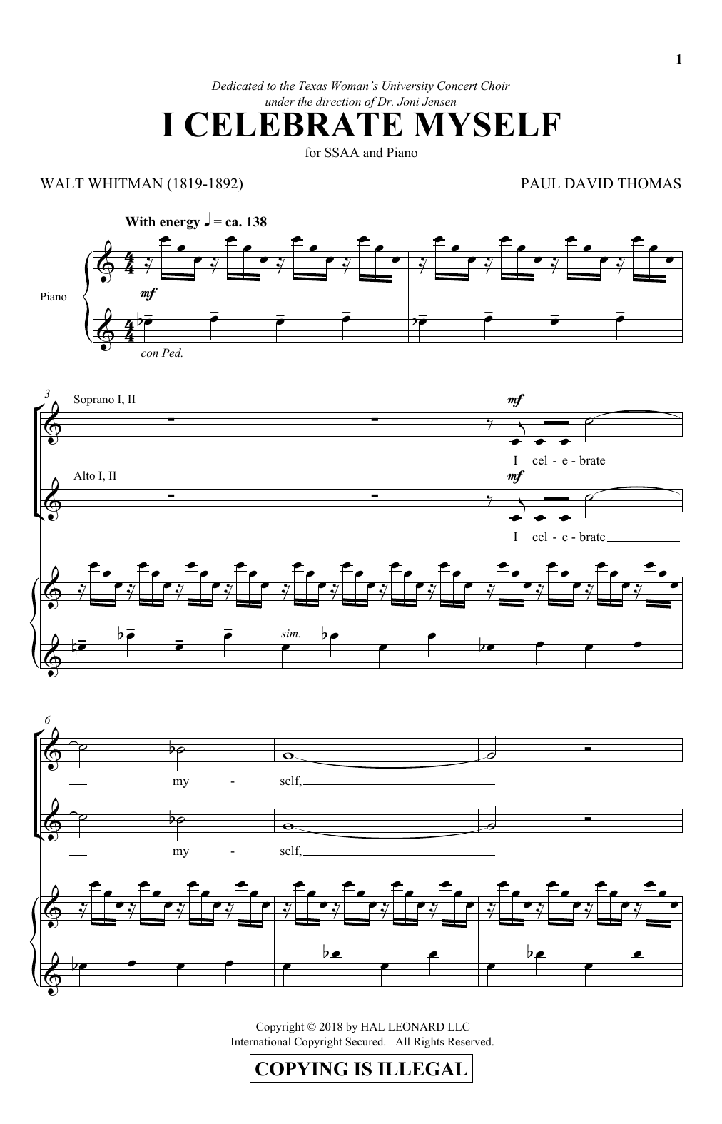 Produktgalerie: Seite 1 von 1 I Celebrate Myself, Paul David Thomas, Chor