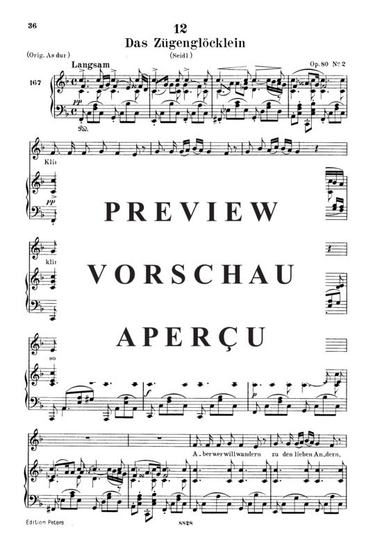 Product gallery: Page 2 of 5 Das Zügenglocklein D.871, , Low Voice and Piano