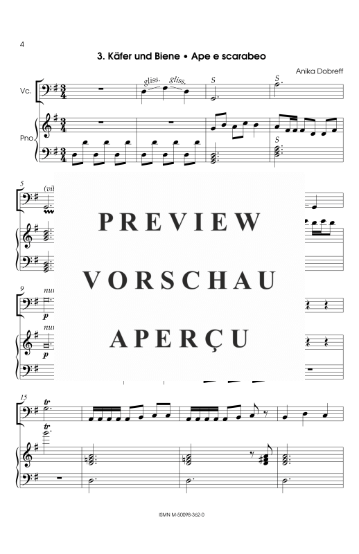 gallery: Fünf kleine Insekten, , Violoncello und Klavier