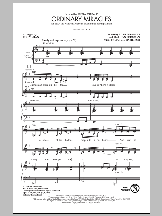 Produktgalerie: Seite 1 von 1 Ordinary Miracles, Kirby Shaw, Chor