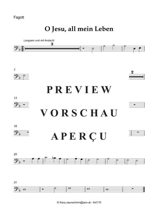 Product gallery: Page 5 of 8 O Jesu, all mein Leben bist du , , (bassoon + piano)