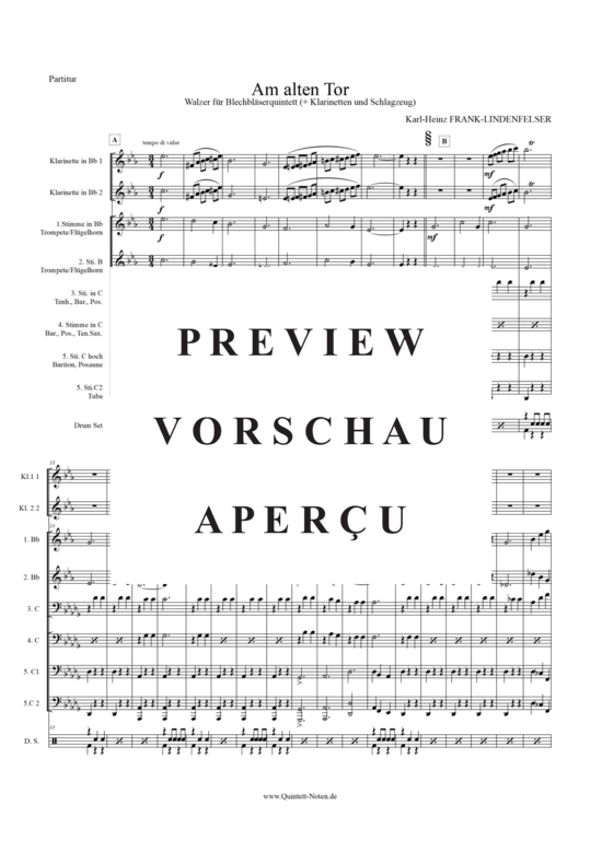 Produktgalerie: Seite 6 von 21 Am alten Tor , , (Blechbläserquintett, Klarinetten +Schlagzeug)