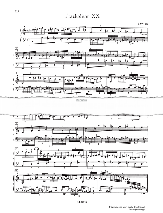 Produktbild zu: Prelude And Fugue No.20 in A minor, BWV 889 (from 'The Well-Tempered Klavier Book II')