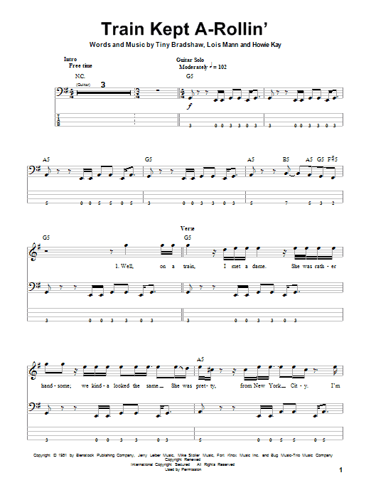 Produktgalerie: Seite 1 von 1 Train Kept A-Rollin', Aerosmith, E-Bass