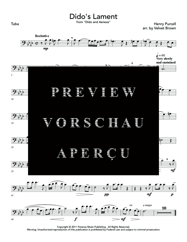 Produktgalerie: Seite 8 von 9 Dido´s Lament, , (Tuba und Klavier)