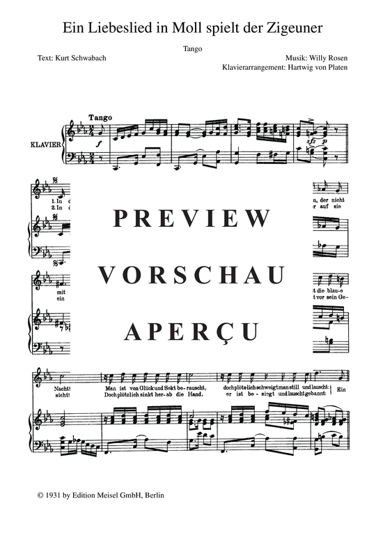 Produktgalerie: Seite 4 von 4 Ein Liebeslied in Moll spielt der Zigeuner, 	, Klavier und Gesang