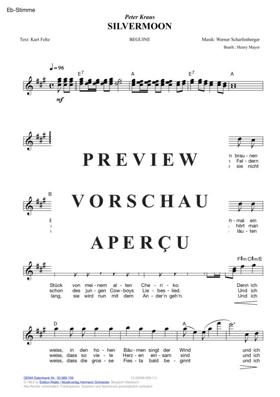 Produktgalerie: Seite 7 von 11 Silvermoon , Kraus, Peter, (Melodie-Stimmen in C/B/Es)