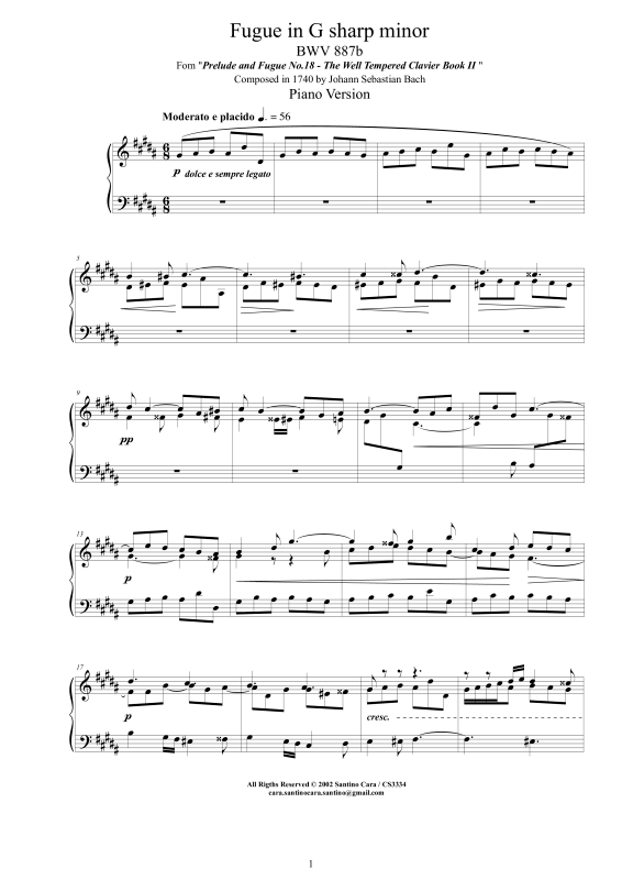 Produktbild zu: Fuge in Gis-Moll BWV 887bJohann Sebastian Bach