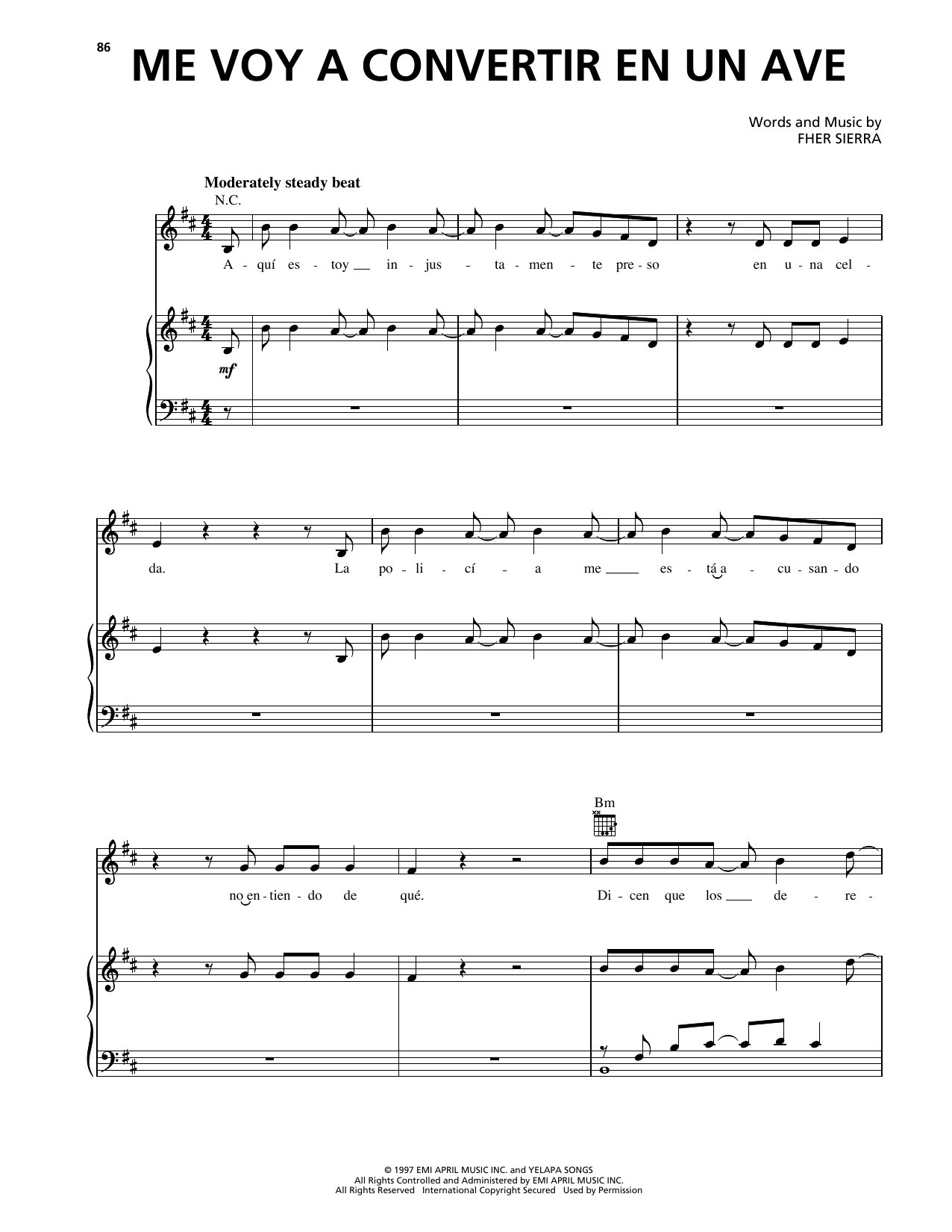 Produktgalerie: Seite 1 von 1 Me Voy A Convertir En Un Ave, Maná, Gesang, Gitarre, Klavier