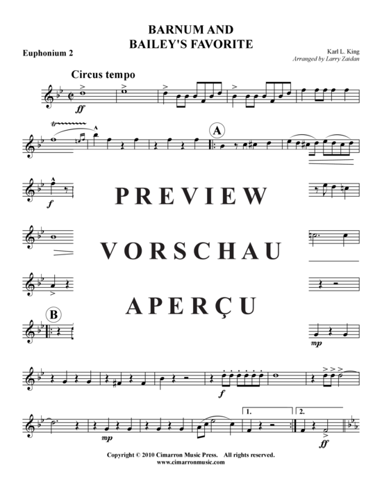 Product gallery: Page 11 of 16 Barnum and Bailey's Favorite , , (Tuba Quartet: 2x Baritone, 2xTuba)