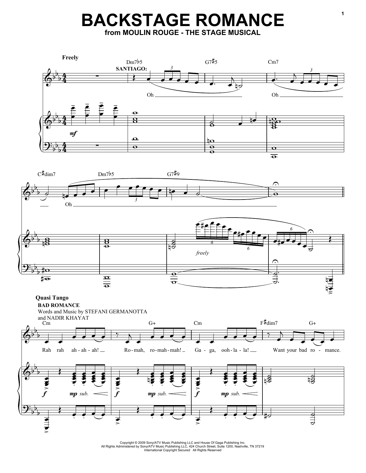 Produktbild zu: Backstage Romance (from Moulin Rouge! The Musical)