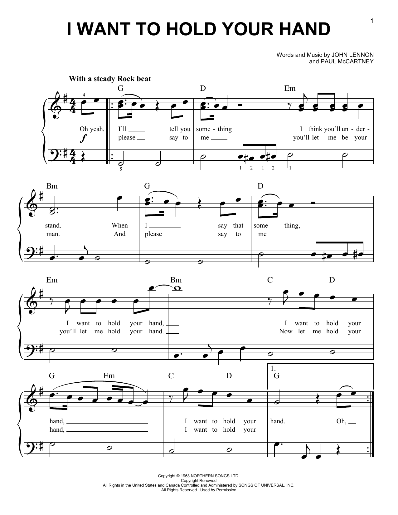 Produktgalerie: Seite 1 von 1 I Want To Hold Your Hand (from Yesterday), The Beatles, Klavier