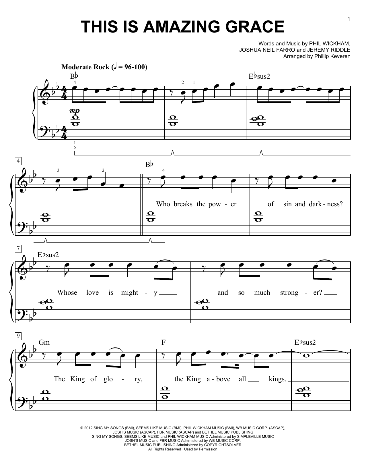 Produktgalerie: Seite 1 von 1 This Is Amazing Grace (arr. Phillip Keveren), Phil Wickham, Klavier