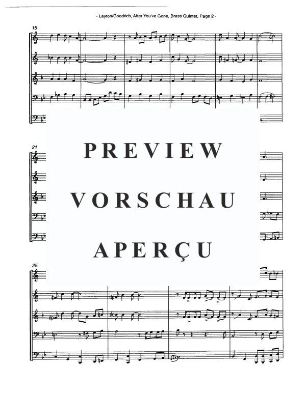 Produktgalerie: Seite 4 von 11 After You've Gone, , Blechbläser Quintett