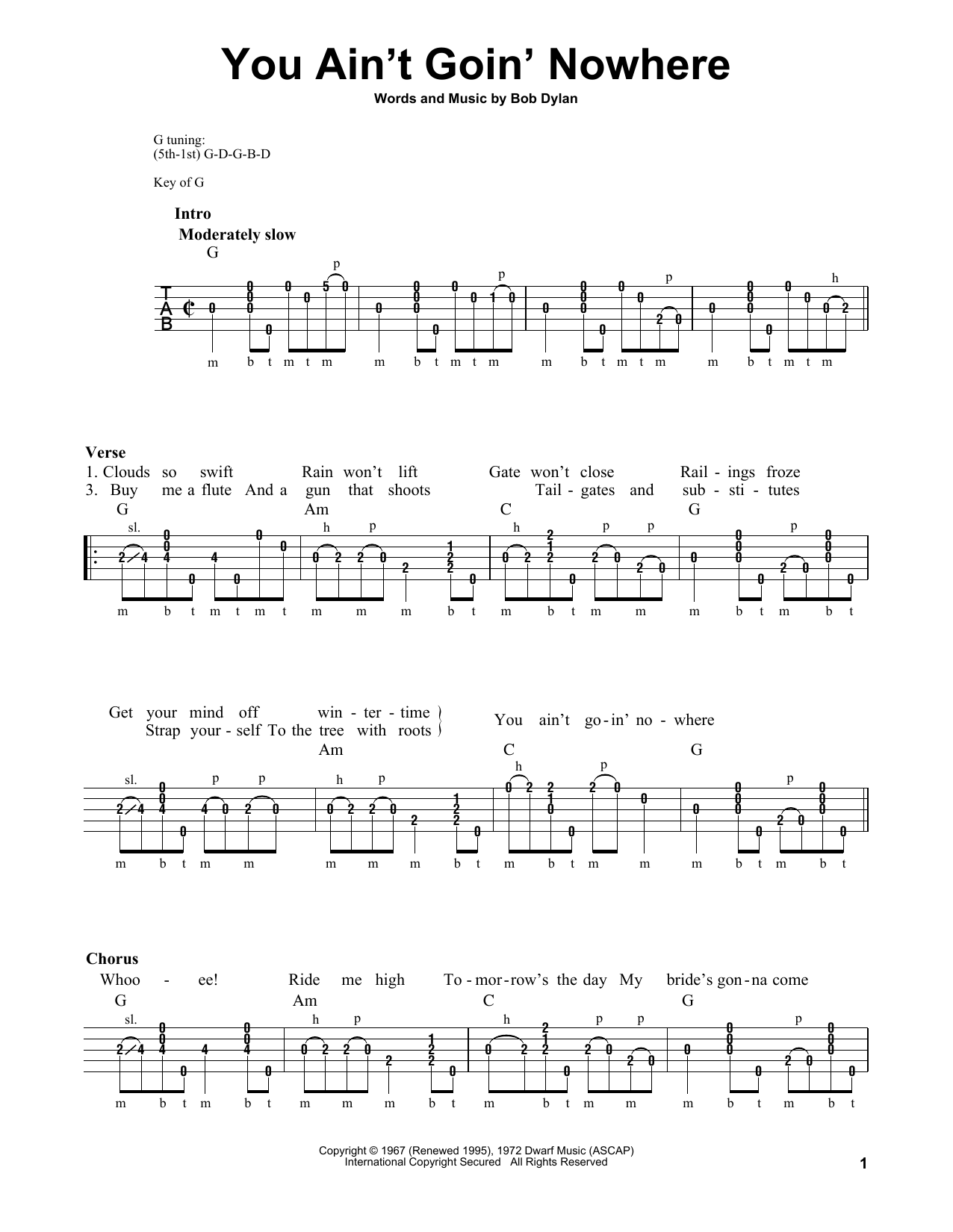 Produktgalerie: Seite 1 von 1 You Ain't Goin' Nowhere, Bob Dylan, Banjo