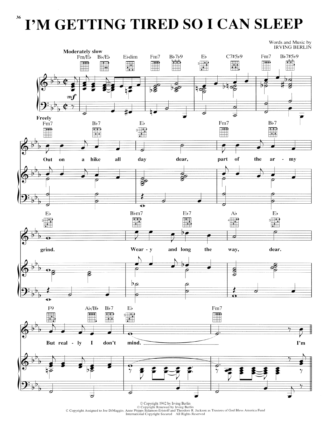 Product gallery: Page 1 of 1 I'm Getting Tired So I Can Sleep, Irving Berlin