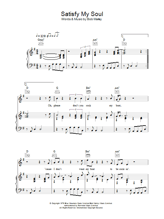 Produktgalerie: Seite 1 von 1 Satisfy My Soul, Bob Marley, Gesang, Gitarre, Klavier