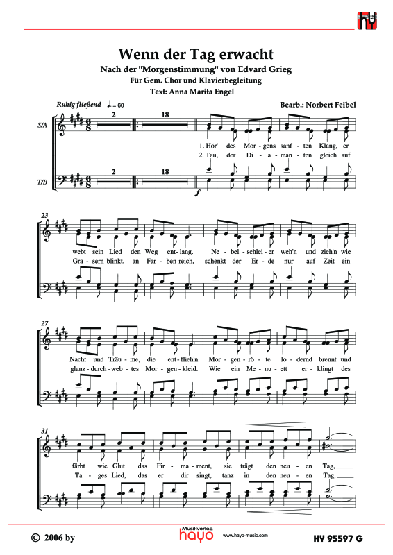gallery: Wenn der Tag erwacht, , (mixed choir and piano)