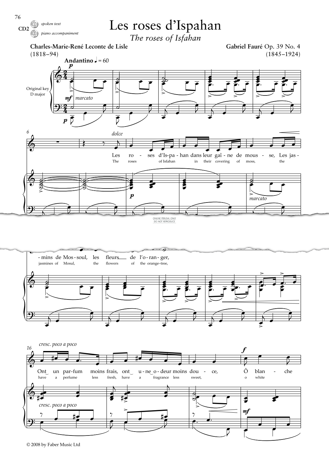 Produktbild zu: Les roses d'Ispahan (Op.39 No.4)