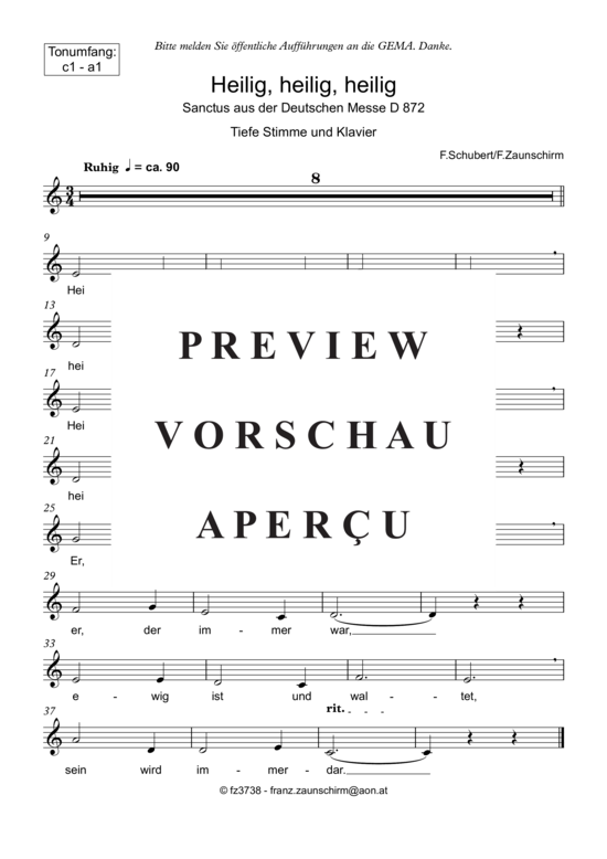 Product picture to: Zum Sanctus (Heilig, heilig) Franz Schubert