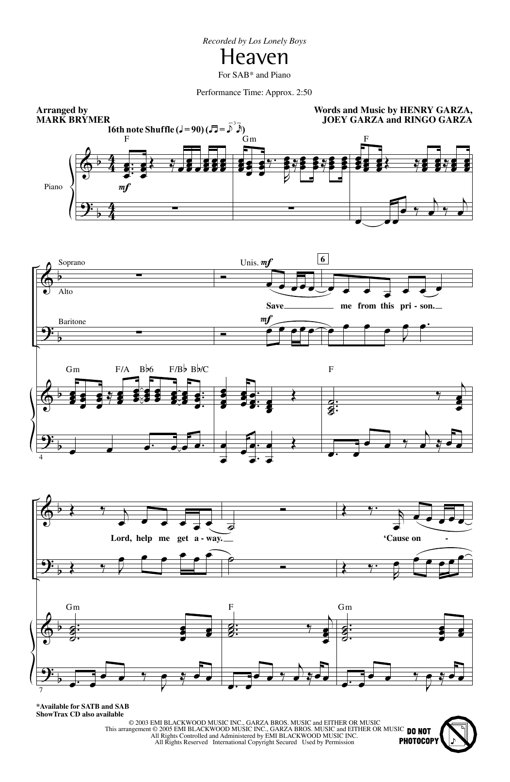 Product picture to: Heaven (arr. Mark Brymer)