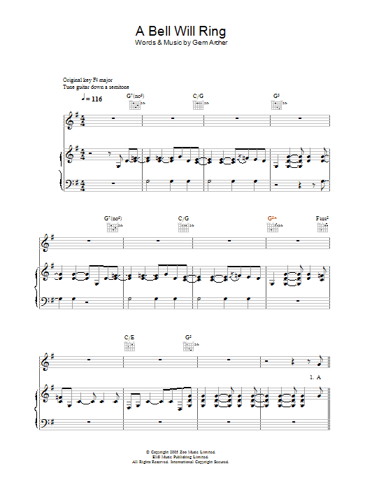 Produktgalerie: Seite 1 von 1 A Bell Will Ring, Oasis, Gesang, Gitarre, Klavier
