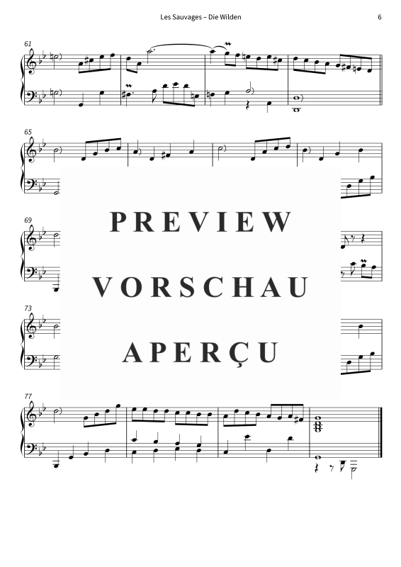 gallery: Les Sauvages - Die Wilden - Aus den Nouvelles Suites de Pièces de Clavecin - Originalfassung für Klavier, , Klavier Solo