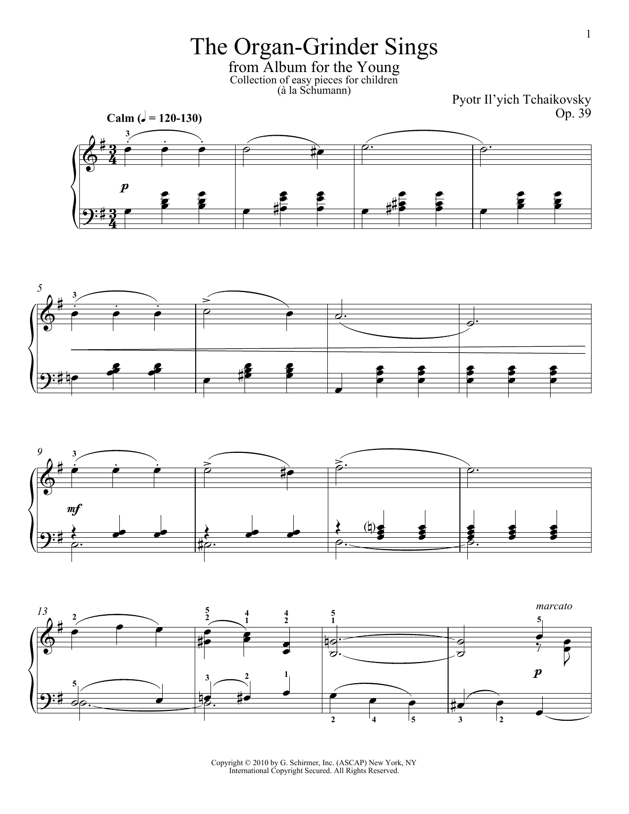 Product gallery: Page 1 of 1 The Organ-Grinder Sings, Pyotr Il'yich Tchaikovsky