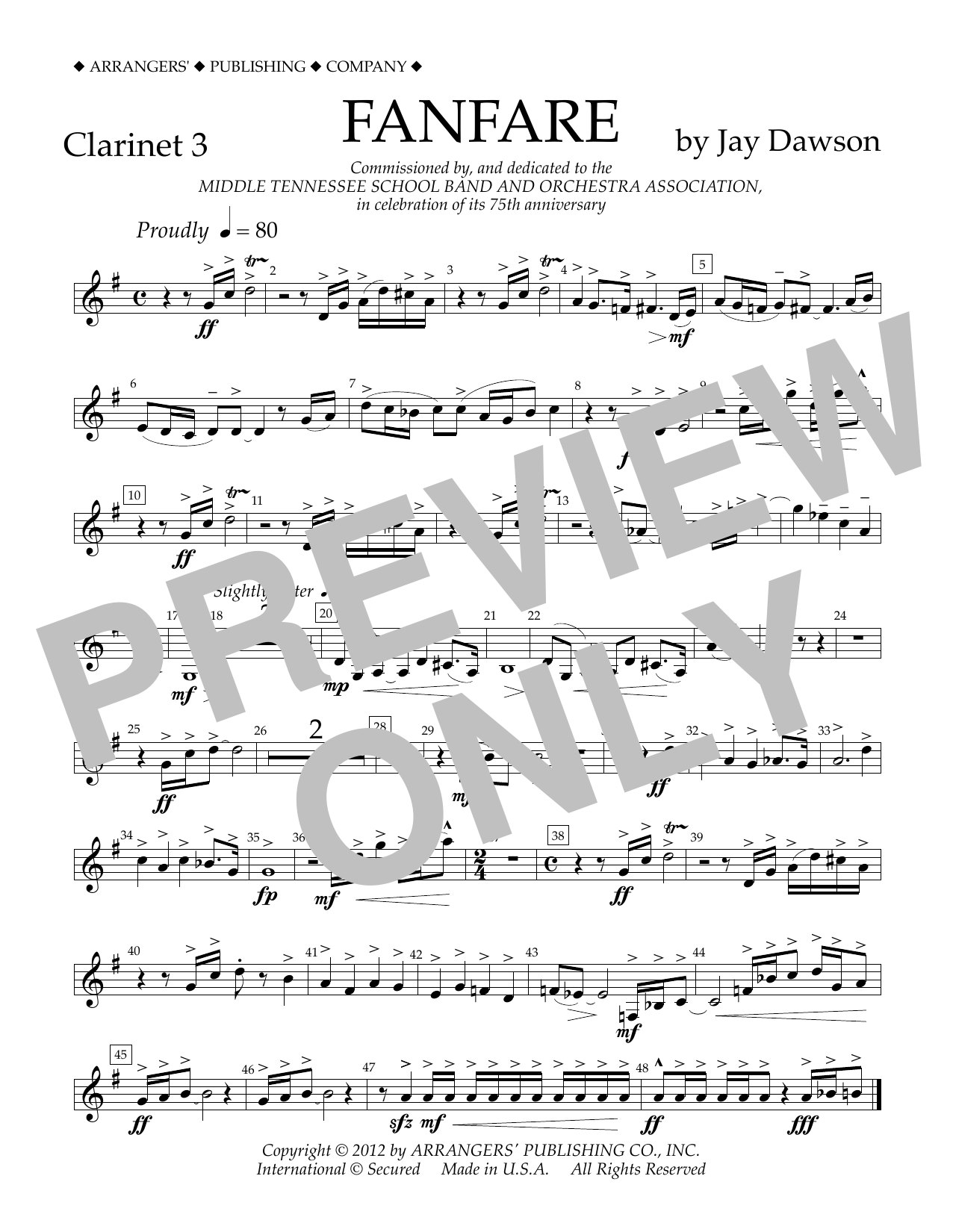 Product picture to: Fanfare - Clarinet 3