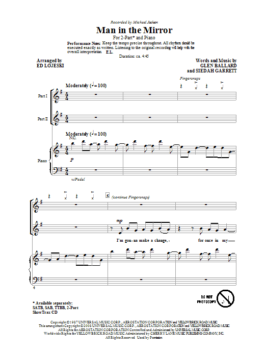 Produktbild zu: Man In The Mirror (arr. Ed Lojeski)