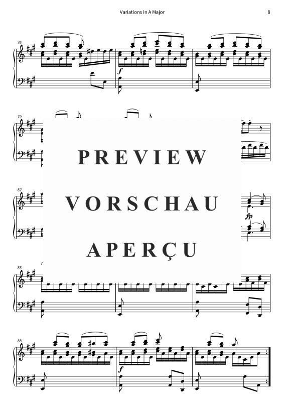 Produktgalerie: Seite 10 von 11 Variations in A Major - Andante grazioso from Piano Sonata No. 11, K. 331, , Klavier Solo