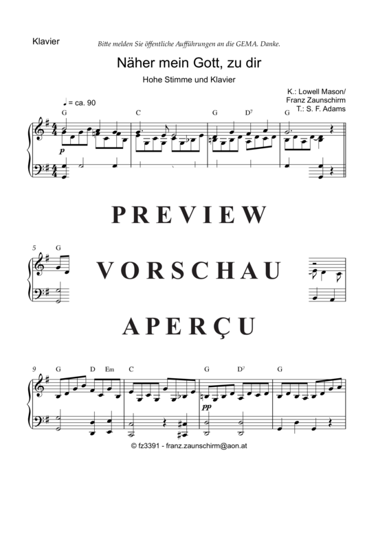 Product gallery: Page 5 of 6 Näher mein Gott zu dir , , High Voice and Piano