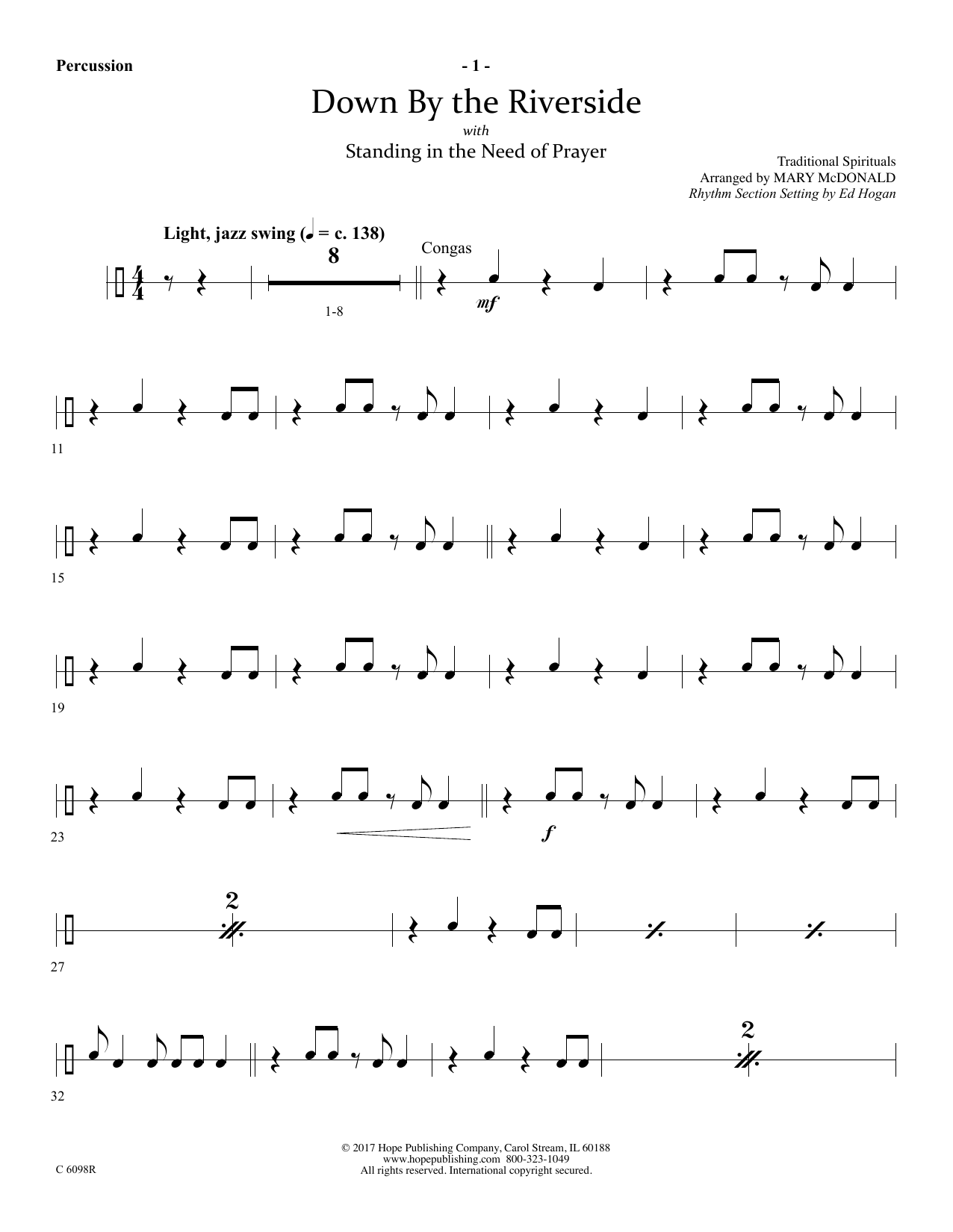 Product gallery: Page 1 of 1 Down by the Riverside - Percussion, Ed Hogan