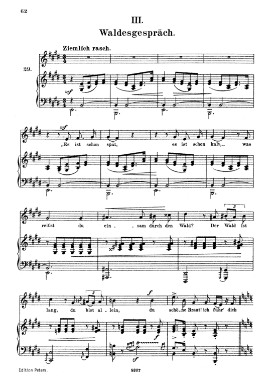 Produktgalerie: Seite 1 von 5 Waldesgespräch Op.39 No.3, , Gesang hoch und Klavier