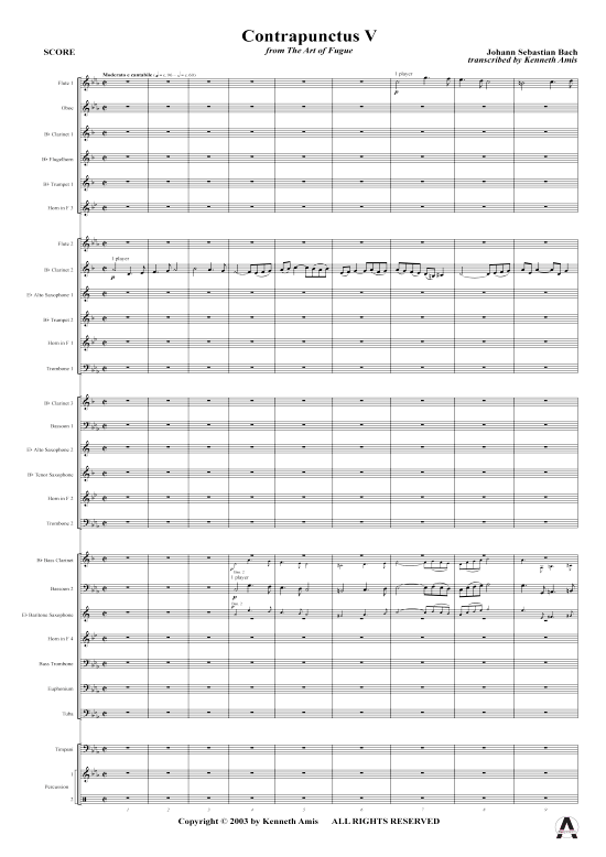 Produktbild zu: Contrapunctus 5 aus Kunst der Fuge J.S. Bach (nur Partitur !)