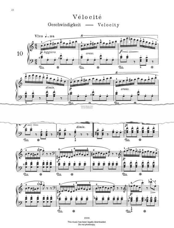 Produktgalerie: Seite 1 von 1 Velocity (Op. 109 No. 10), Johann Friedrich Burgmüller, Klavier