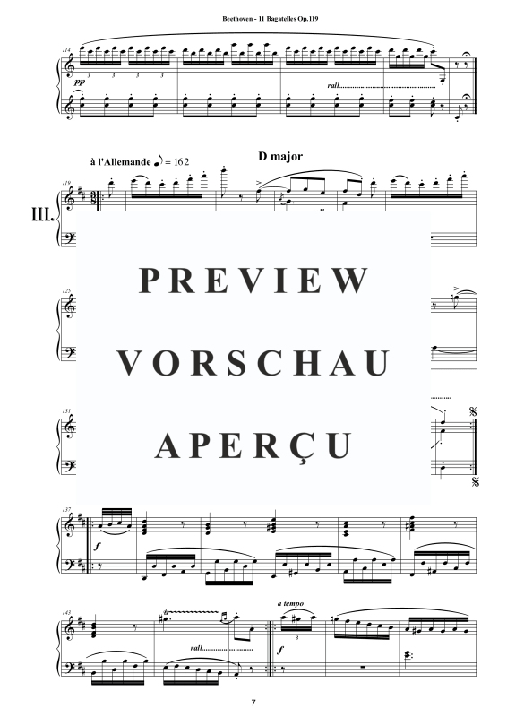 Produktgalerie: Seite 8 von 11 11 Bagatelles for Piano Op.119, , Klavier Solo