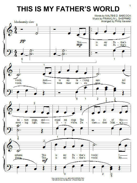 Product picture to: This Is My Father's World (arr. Phillip Keveren)
