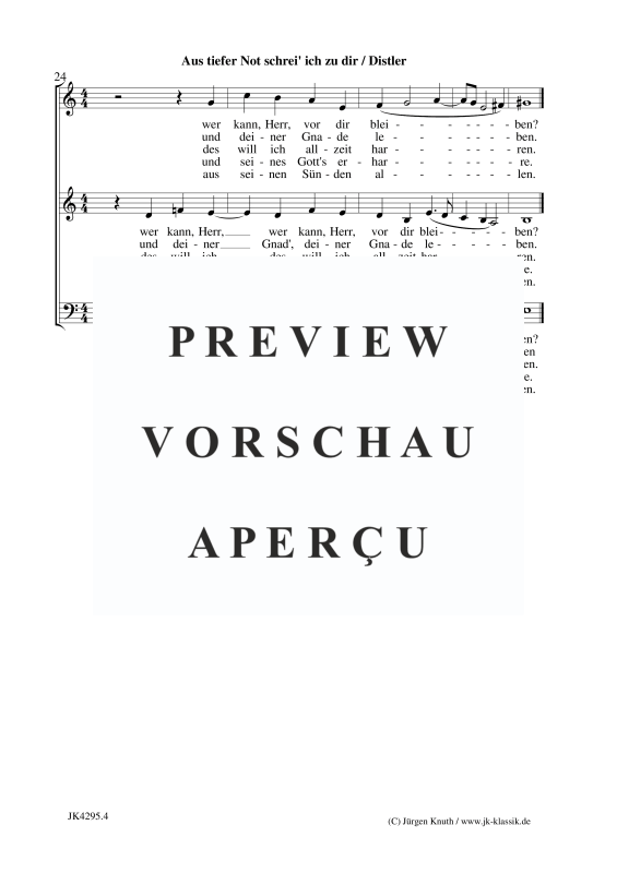 Product gallery: Page 5 of 5 Aus tiefer Not schrei´ ich zu dir (Der Jahrkreis, Op.5, Nr.37), , Mixed Choir 3-Part Sam