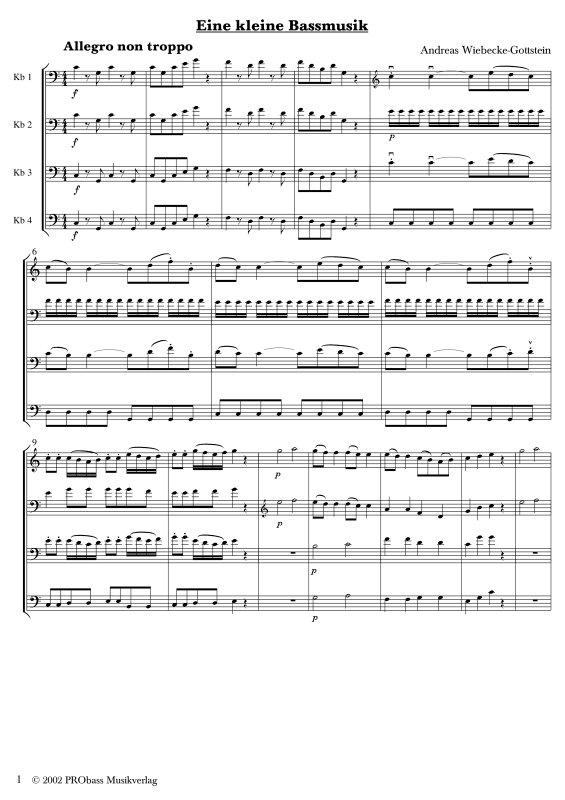 gallery: Eine kleine Bassmusik, , Double Bass Quartet