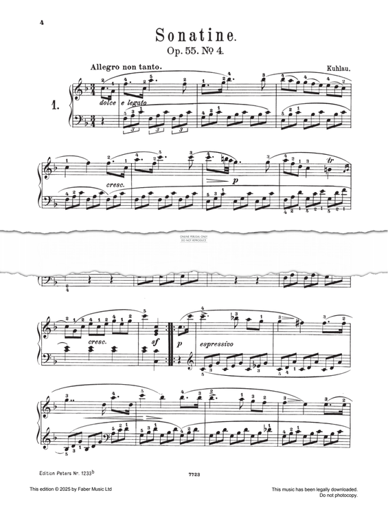 Produktgalerie: Seite 1 von 1 Sonatina in F major Op. 55 No. 4, Friedrich Kuhlau, Klavier