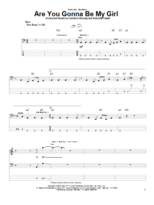 Produktgalerie: Seite 1 von 1 Are You Gonna Be My Girl, Jet, E-Bass