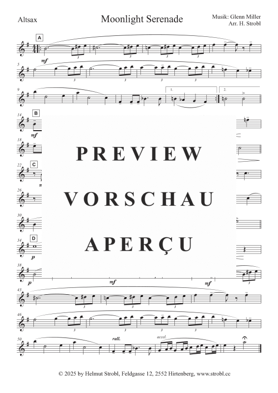 Product gallery: Page 6 of 9 Moonlight Serenade, , Saxophone Quintet