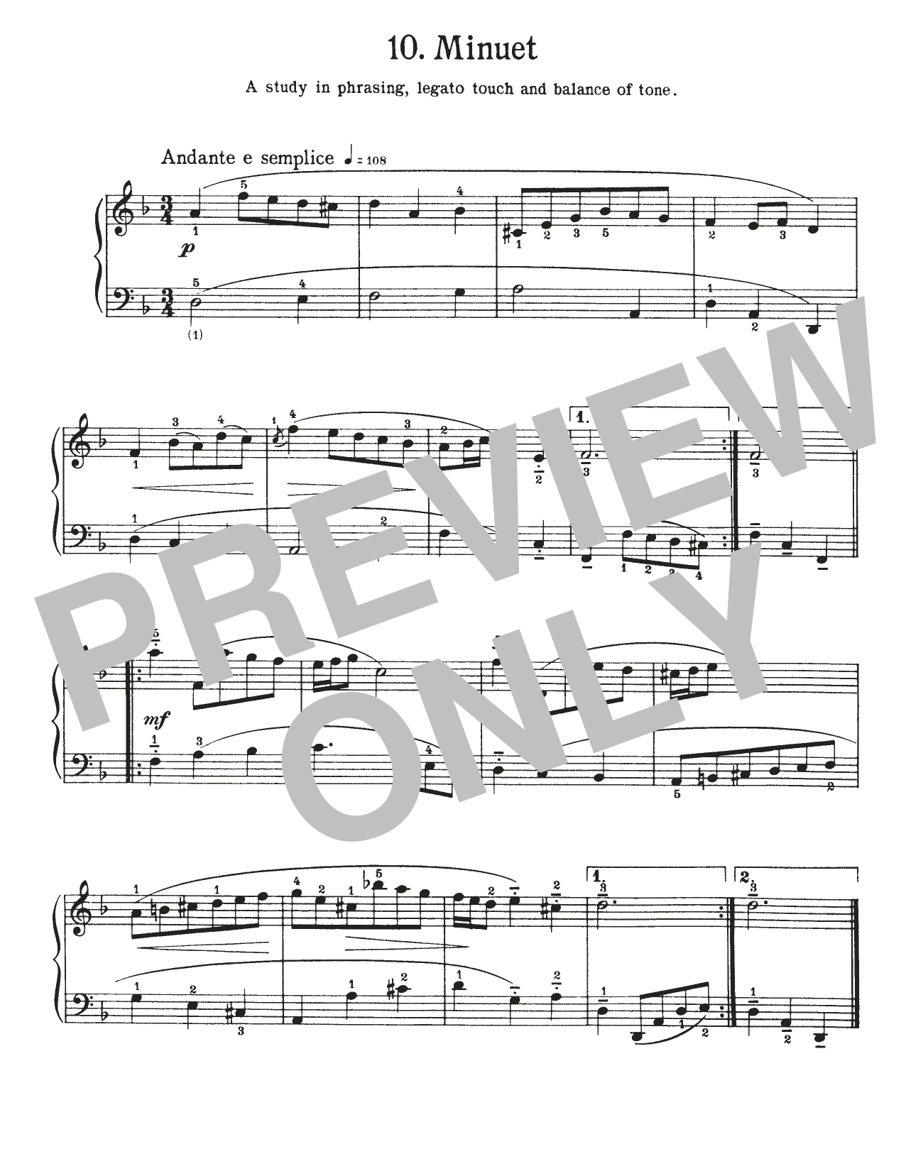 Produktgalerie: Seite 1 von 1 Minuet In D Minor, BWV Appendix 132, Johann Sebastian Bach, Klavier
