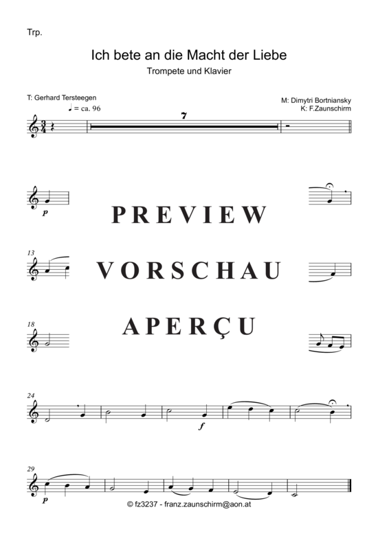 Product picture to: Ich bete an die Macht der Liebe Bortniansky/Zaunschirm