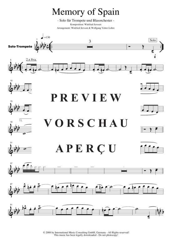 Produktgalerie: Seite 2 von 3 Memory Of Spain , Carol, Andre, (Trompete + Playalong)