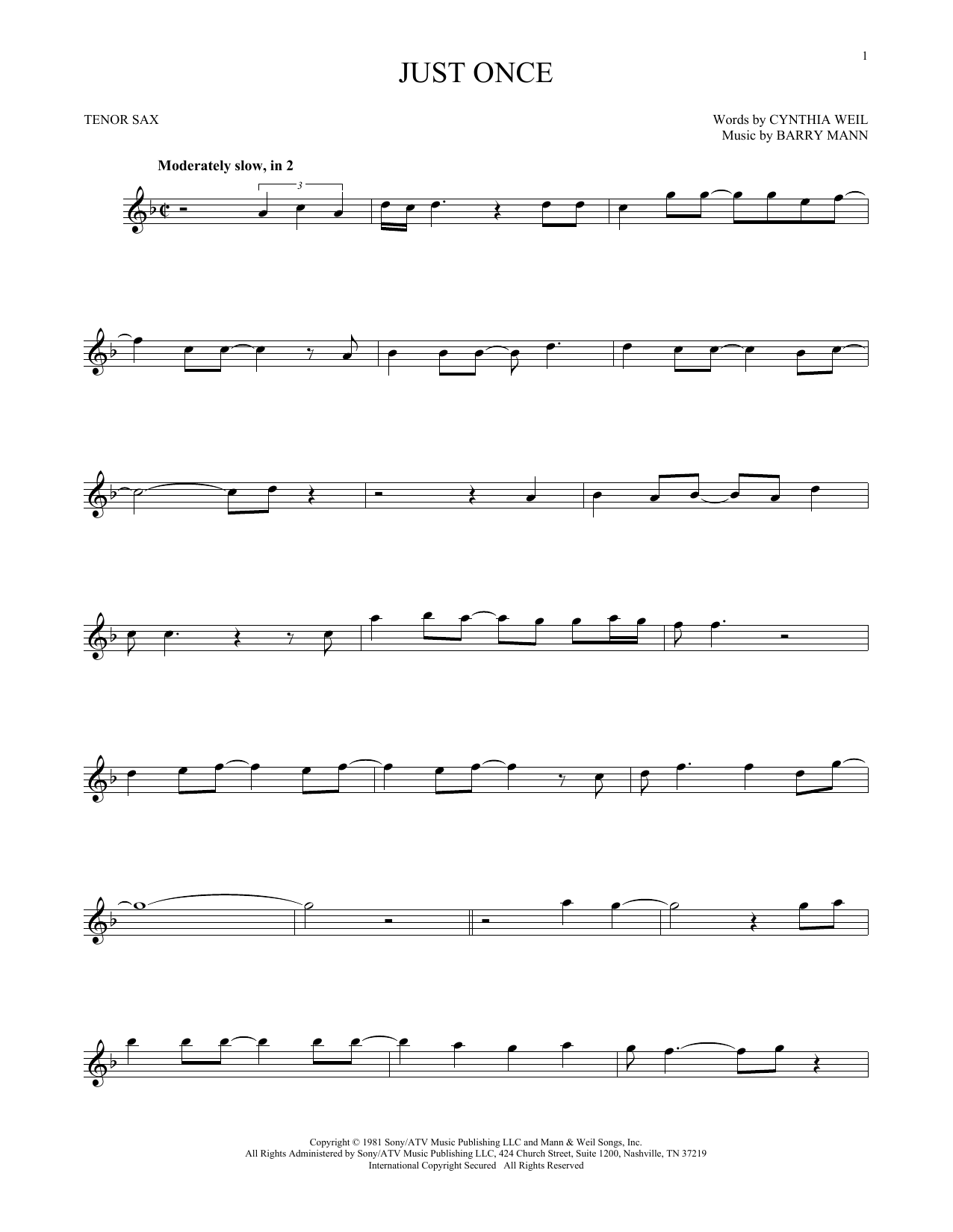 Product gallery: Page 1 of 1 Just Once, Quincy Jones featuring James Ingram