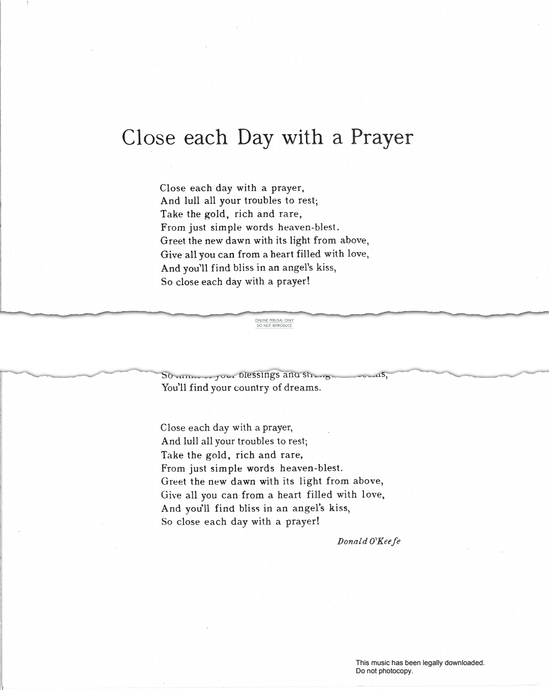 Product picture to: Close Each Day With A Prayer