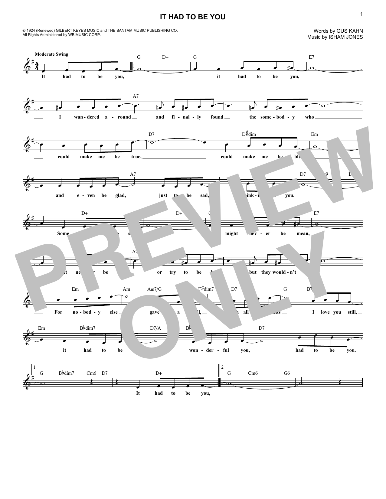 Produktbild zu: It Had To Be You